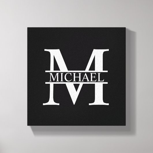 Gepersonaliseerd monogram en naam canvas afdruk (Voorkant)