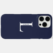 Gepersonaliseerd monogram en naam Case-Mate iPhone case (Achterkant (horizontaal))