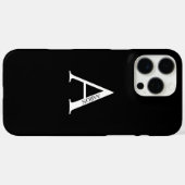 Gepersonaliseerd monogram en naam Case-Mate iPhone case (Achterkant (horizontaal))