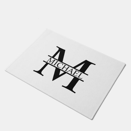 Gepersonaliseerd monogram en naam deurmat (Schuin)