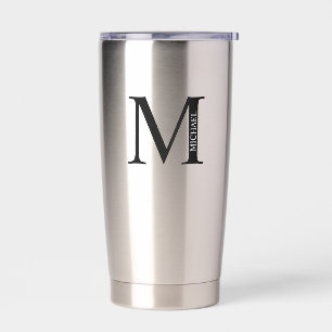 Gepersonaliseerd monogram en naam geïsoleerde drinkbeker