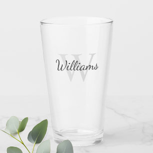 Gepersonaliseerd monogram en naam glas