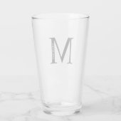Gepersonaliseerd monogram en naam glas (Achterkant)