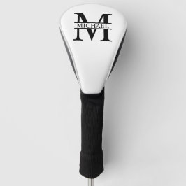 Gepersonaliseerd monogram en naam golfheadcover
