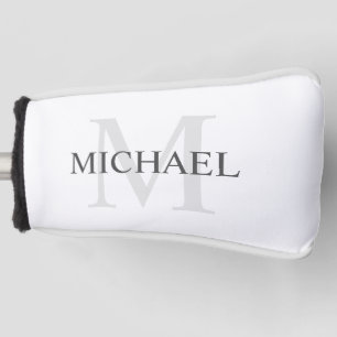 Gepersonaliseerd monogram en naam golfheadcover