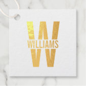 Gepersonaliseerd monogram en naam goud bedankjes labels (Voorkant)