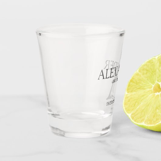 Gepersonaliseerd Monogram en Naam Groomsman Shot Glas (Links)