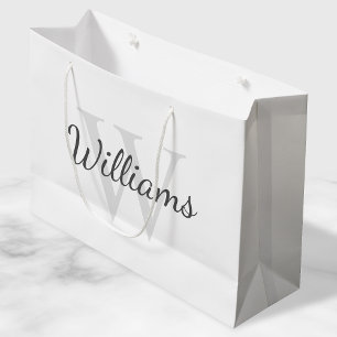Gepersonaliseerd monogram en naam groot cadeauzakje