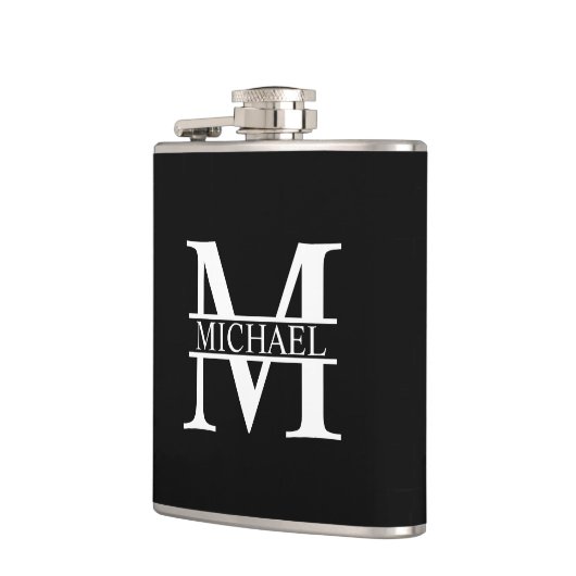 Gepersonaliseerd monogram en naam heupfles (Links)