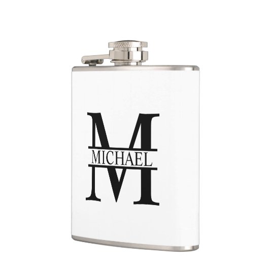 Gepersonaliseerd monogram en naam heupfles (Links)