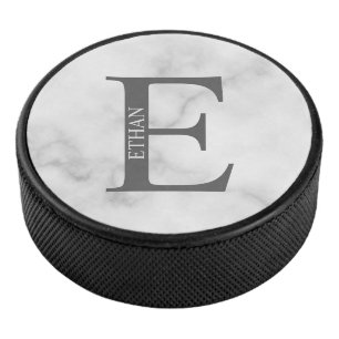 Gepersonaliseerd monogram en naam hockey puck