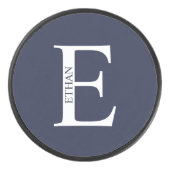 Gepersonaliseerd monogram en naam hockey puck (Voorkant)