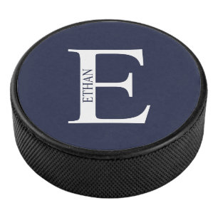 Gepersonaliseerd monogram en naam hockey puck