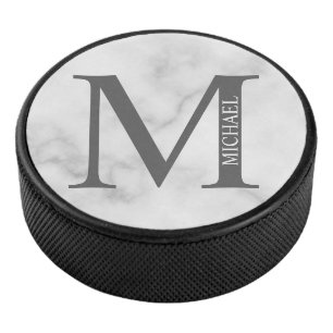 Gepersonaliseerd monogram en naam hockey puck