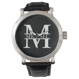 Gepersonaliseerd monogram en naam horloge