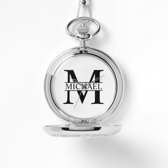 Gepersonaliseerd monogram en naam horloge (Voorkant)