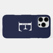 Gepersonaliseerd monogram en naam iPhone hoesje (Achterkant horizontaal)