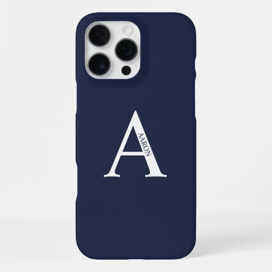 Gepersonaliseerd monogram en naam iPhone hoesje (Achterkant)