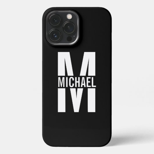 Gepersonaliseerd monogram en naam iPhone hoesje (Achterkant)