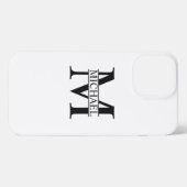 Gepersonaliseerd monogram en naam iPhone hoesje (Achterkant horizontaal)