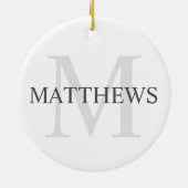 Gepersonaliseerd monogram en naam keramisch ornament (Achterkant)