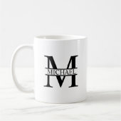 Gepersonaliseerd monogram en naam koffiemok (Links)