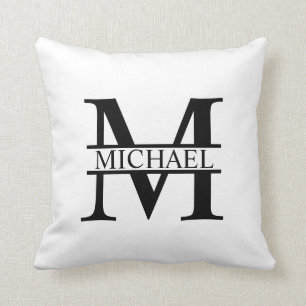 Gepersonaliseerd monogram en naam kussen