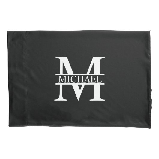 Gepersonaliseerd monogram en naam kussensloop (Voorkant)