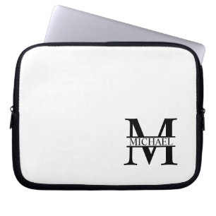 Gepersonaliseerd monogram en naam laptop sleeve