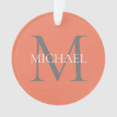 Gepersonaliseerd Monogram en Naam Lichtroze Ornament (voorkant)
