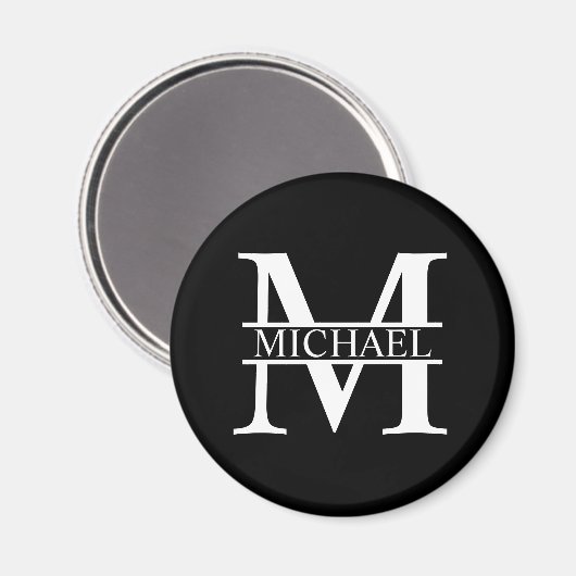 Gepersonaliseerd monogram en naam magneet (Voorkant / Achterkant)