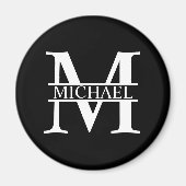 Gepersonaliseerd monogram en naam magneet (Voorkant)