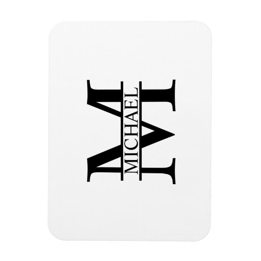 Gepersonaliseerd monogram en naam magneet (Verticaal)