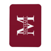 Gepersonaliseerd monogram en naam magneet (Verticaal)