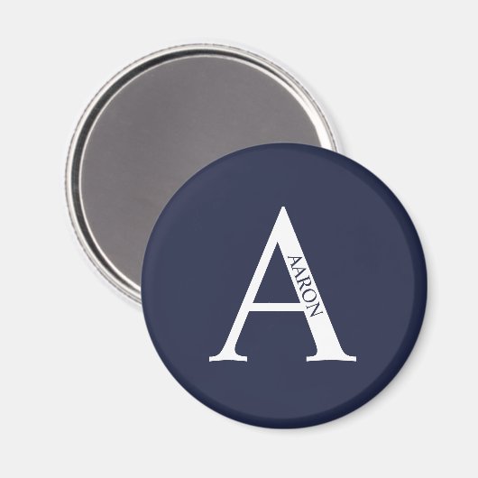 Gepersonaliseerd Monogram en Naam Magnet Magneet (Voorkant / Achterkant)