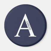 Gepersonaliseerd Monogram en Naam Magnet Magneet (Voorkant)