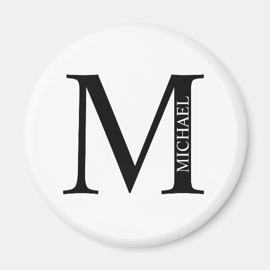 Gepersonaliseerd Monogram en Naam Magnet Magneet (Voorkant)