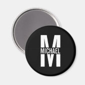 Gepersonaliseerd Monogram en Naam Magnet Magneet (Voorkant / Achterkant)