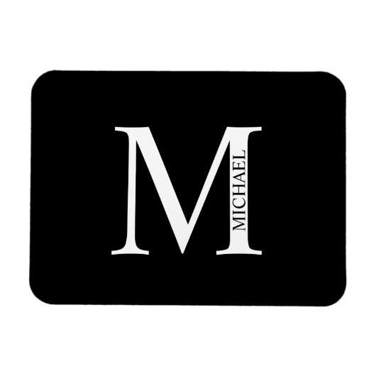 Gepersonaliseerd Monogram en Naam Magnet Magneet (Horizontaal)