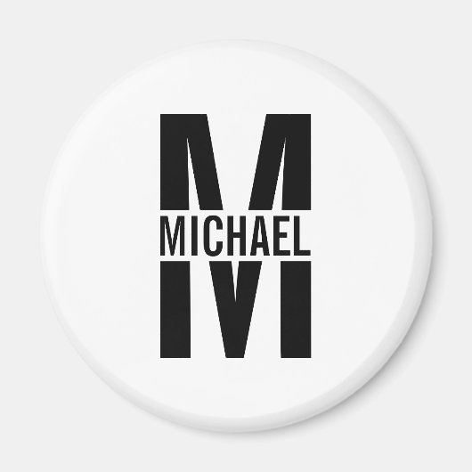 Gepersonaliseerd Monogram en Naam Magnet Magneet (Voorkant)