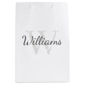 Gepersonaliseerd monogram en naam medium cadeauzakje (Voorkant)