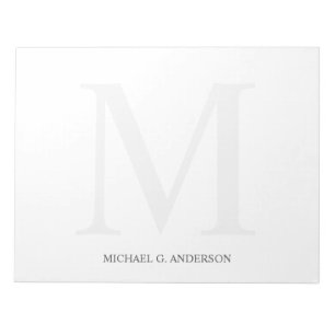 Gepersonaliseerd monogram en naam notitieblok