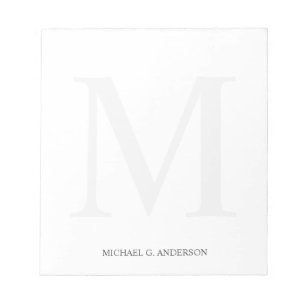 Gepersonaliseerd monogram en naam notitieblok