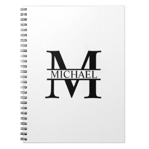 Gepersonaliseerd monogram en naam notitieboek