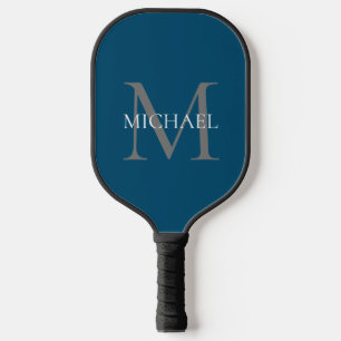 Gepersonaliseerd Monogram en Naam Ocean Blue Pickleball Paddle