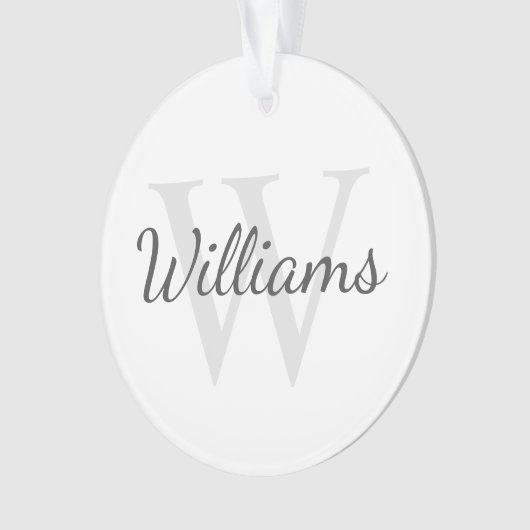 Gepersonaliseerd monogram en naam ornament (voorkant)