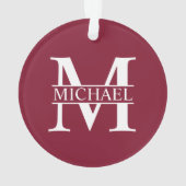 Gepersonaliseerd monogram en naam ornament (achterkant)