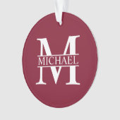Gepersonaliseerd monogram en naam ornament (voorkant)