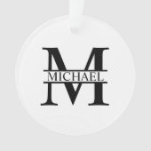Gepersonaliseerd monogram en naam ornament (voorkant)