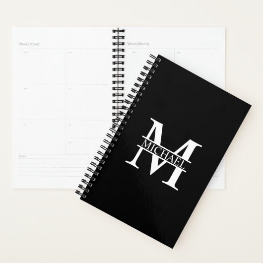 Gepersonaliseerd monogram en naam planner (Display)